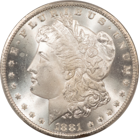 Morgan Dollars 1881-CC $1 MORGAN DOLLAR – PCGS MS-66, SUPERB GEM, HALOGEN WHITE! CARSON CITY!