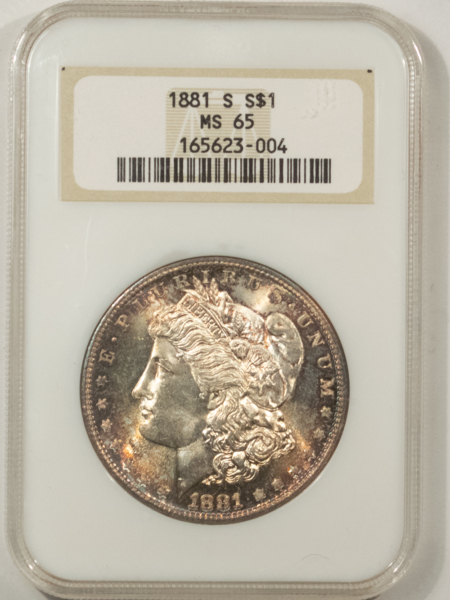 Morgan Dollars 1881-S $1 MORGAN DOLLAR – NGC MS-65, 66 QUALITY! OLD FATTY & PREMIUM QUALITY!