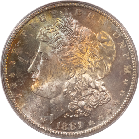 Morgan Dollars 1881-S $1 MORGAN DOLLAR – PCGS MS-63, PRETTY COLOR!