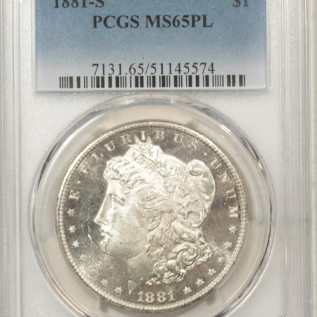 Morgan Dollars 1881-S $1 MORGAN DOLLAR – PCGS MS-65 PL, PROOFLIKE GEM!