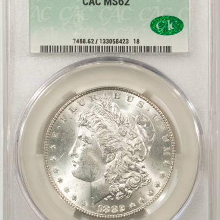 New Store Items 1882 MORGAN DOLLAR, CACG MS-62, BLAST-WHITE & PQ! CAC!