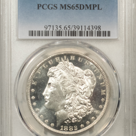 Morgan Dollars 1882-CC $1 MORGAN DOLLAR – PCGS MS-65 DMPL, REALLY DEEP MIRROR GEM! CARSON CITY!