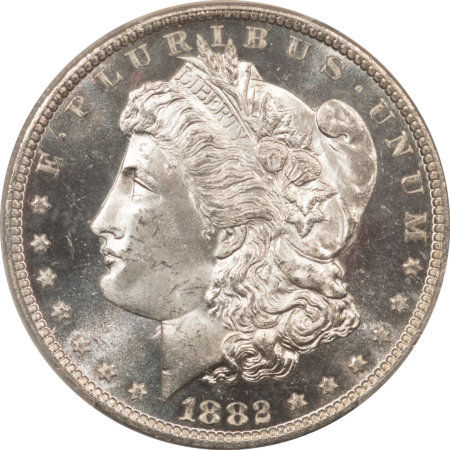 Morgan Dollars 1882-CC $1 MORGAN DOLLAR – PCGS MS-65 DMPL, REALLY DEEP MIRROR GEM! CARSON CITY!