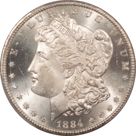 Dollars 1884-CC $1 MORGAN DOLLAR – PCGS MS-64, BLAST WHITE! CARSON CITY!