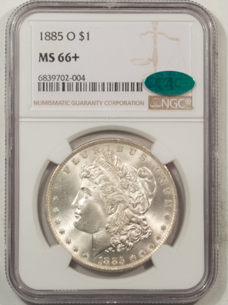 CAC Approved Coins 1885-O $1 MORGAN DOLLAR – NGC MS-66+, PREMIUM QUALITY, SO NICE & CAC APPROVED!