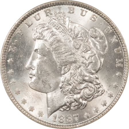 Morgan Dollars 1887 $1 MORGAN DOLLAR – UNCIRCULATED IN VINTAGE HOLDER HALLMARK GRADING HOLDER