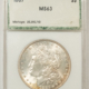 Morgan Dollars 1887 $1 MORGAN DOLLAR – UNCIRCULATED IN VINTAGE HOLDER HALLMARK GRADING HOLDER