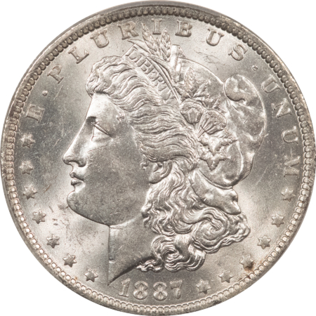 Morgan Dollars 1887-O $1 MORGAN DOLLAR – PCGS MS-63, BLAST WHITE!