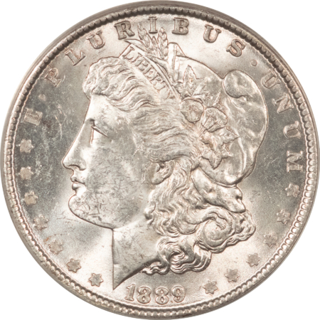 Morgan Dollars 1889 $1 MORGAN DOLLAR – ANACS MS-62, FLASHY!