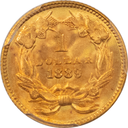 $1 1889 $1 GOLD DOLLAR – PCGS MS-67, SUPERB GEM! CAC APPROVED!