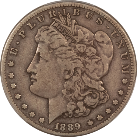 Morgan Dollars 1889-CC $1 MORGAN DOLLAR – PCGS F-15, NICE ORIGINAL! CARSON CITY!