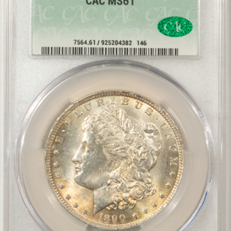 Dollars 1890-O MORGAN DOLLAR, CACG MS-61, ORIGINAL, FLASHY & PQ! CAC!