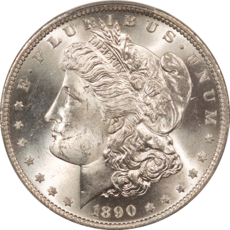 Morgan Dollars 1890-S $1 MORGAN DOLLAR – PCGS MS-64, BLAST WHITE & PREMIUM QUALITY!