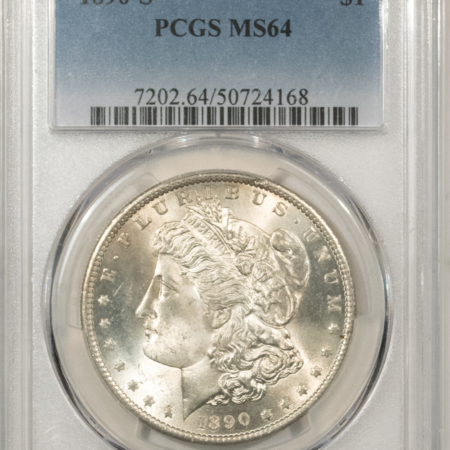 Morgan Dollars 1890-S $1 MORGAN DOLLAR – PCGS MS-64, LOOKS 65+! PREMIUM QUALITY!