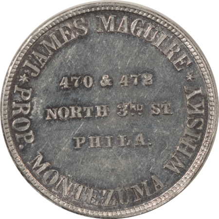 Exonumia 1890s MAGUIRE WHISKEY TOKEN BELLE OF NELSON, PHILLA PA, RULAU PA-PH-40 – UNC