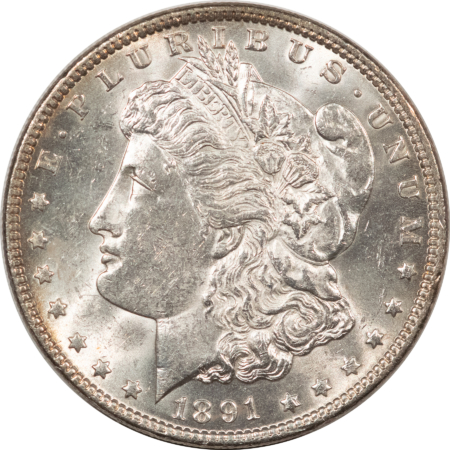 Morgan Dollars 1891 $1 MORGAN DOLLAR – UNCIRCULATED, WHITE!