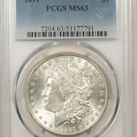 Morgan Dollars 1891 $1 MORGAN DOLLAR – PCGS MS-63 FLASHY WHITE