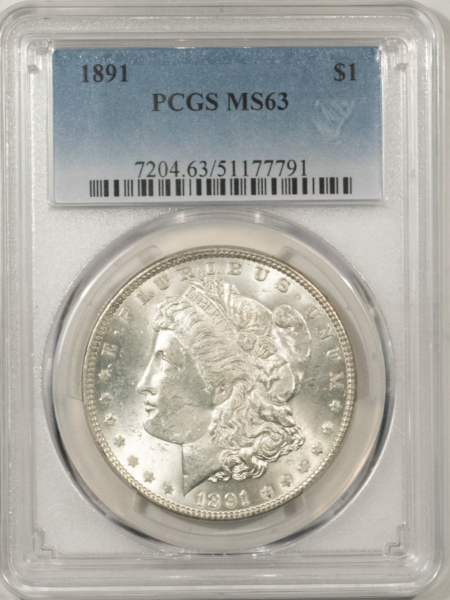 Morgan Dollars 1891 $1 MORGAN DOLLAR – PCGS MS-63 FLASHY WHITE