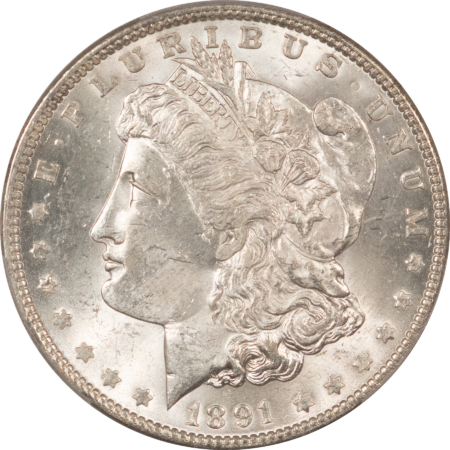 Morgan Dollars 1891 $1 MORGAN DOLLAR – PCGS MS-63 FLASHY WHITE