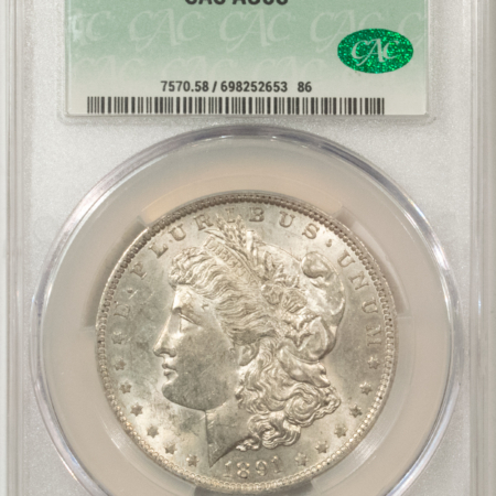 CAC Approved Coins 1891-O $1 MORGAN DOLLAR – CACG AU-58, CAC! FRESH & LOOKS UNCIRCULATED