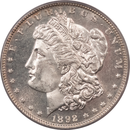 Morgan Dollars 1892 $1 MORGAN DOLLAR – PCGS MS-64 PL, A RARE PROOFLIKE W/ REALLY DEEP FIELDS!