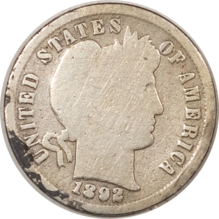 Barber Dimes 1892-S BARBER DIME – CLEANED, CIRCULATED!