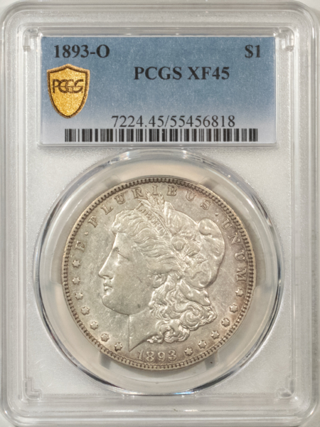 Morgan Dollars 1893-O $1 MORGAN DOLLAR – PCGS XF-45, ATTRACTIVE LOOKS AU!