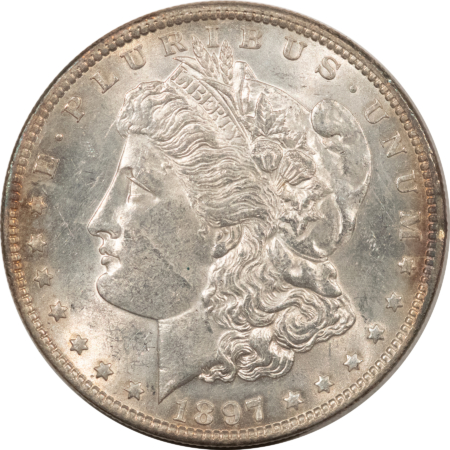 Morgan Dollars 1897 $1 MORGAN DOLLAR – HIGH GRADE, NEARLY UNCIRCULATED, LOOKS CHOICE!