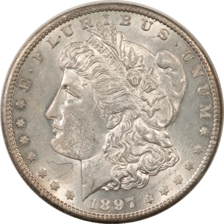 Morgan Dollars 1897-S $1 MORGAN DOLLAR – HIGH GRADE NEARLY UNCIRCULATED, LOOKS CHOICE!