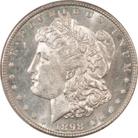 Morgan Dollars 1898 $1 MORGAN DOLLAR – PCGS MS-63 PL, MARK-FREE PROOFLIKE, PREMIUM QUALITY!