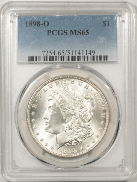 Morgan Dollars 1898-O $1 MORGAN DOLLAR – PCGS MS-65, PREMIUM QUALITY!