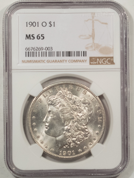 Morgan Dollars 1901-O $1 MORGAN DOLLAR – NGC MS-65, BLAST WHITE!