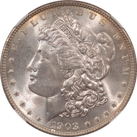 Morgan Dollars 1903 $1 MORGAN DOLLAR – NGC MS-65, MOSTLY WHITE GEM! FRESH!