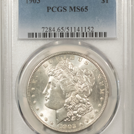 Morgan Dollars 1903 $1 MORGAN DOLLAR – PCGS MS-65 FRESH WHITE GEM!