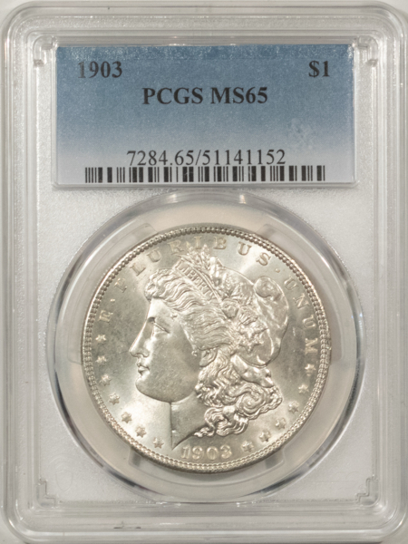 Morgan Dollars 1903 $1 MORGAN DOLLAR – PCGS MS-65 FRESH WHITE GEM!