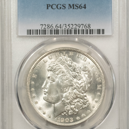 Morgan Dollars 1903-O $1 MORGAN DOLLAR – PCGS MS-64, BLAST WHITE, TOUGH DATE!