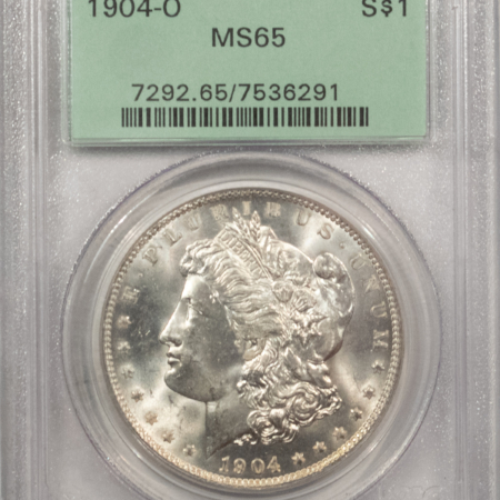 New Store Items 1904-O $1 MORGAN DOLLAR – PCGS MS-65, OLD GREEN HOLDER, BLAST WHITE & PQ!