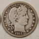 Barber Quarters 1911-D 1911-S BARBER QUARTERS, LOT OF 2 – CIRCULATED!