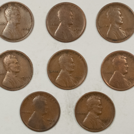 Lincoln Cents (Wheat) 1909 – 1932-D LINCOLN CENTS, LOT OF 8 – CIRCULATED!