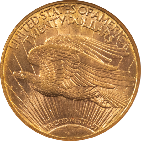 $20 1909-D $20 ST GAUDENS GOLD DOUBLE EAGLE NGC MS-62 FLASHY & PQ, LOW-MINTAGE DATE