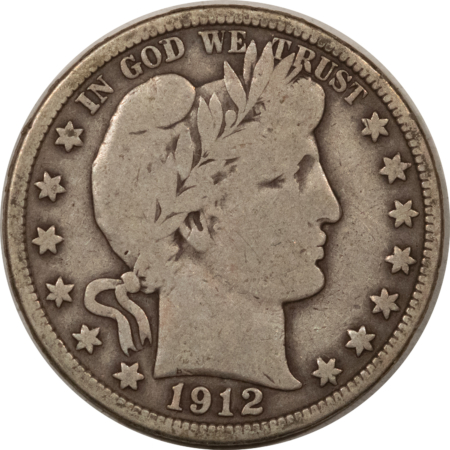 Barber Halves 1912 BARBER HALF DOLLAR – PLEASING CIRCULATED EXAMPLE!