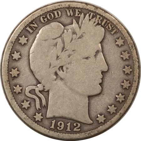 Barber Halves 1912-S BARBER HALF DOLLAR – PLEASING CIRCULATED EXAMPLE!