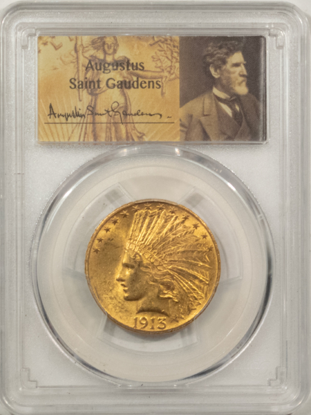 $10 1913 $10 INDIAN GOLD EAGLE – PCGS MS-63, ORIGINAL & CHOICE!