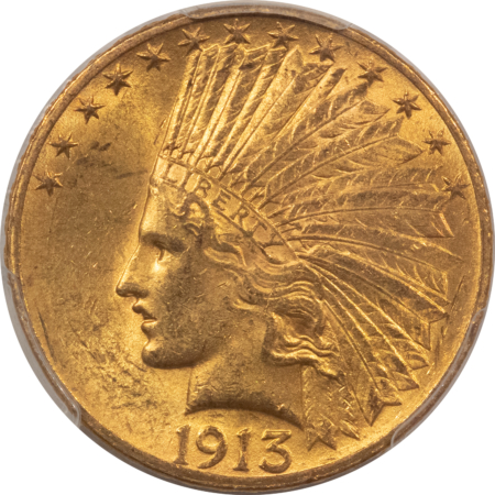 $10 1913 $10 INDIAN GOLD EAGLE – PCGS MS-63, ORIGINAL & CHOICE!