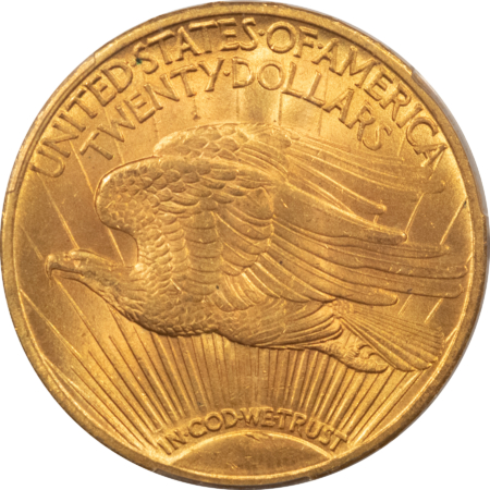 $20 1913 $20 ST GAUDENS GOLD DOUBLE EAGLE – PCGS MS-64, SCARCE! GEM FIELDS!