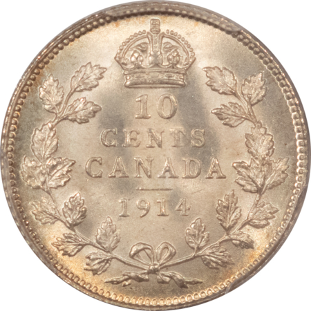 New Certified Coins CANADA 1914 10c, KM-23 – PCGS MS-64, FRESH & FLASHY