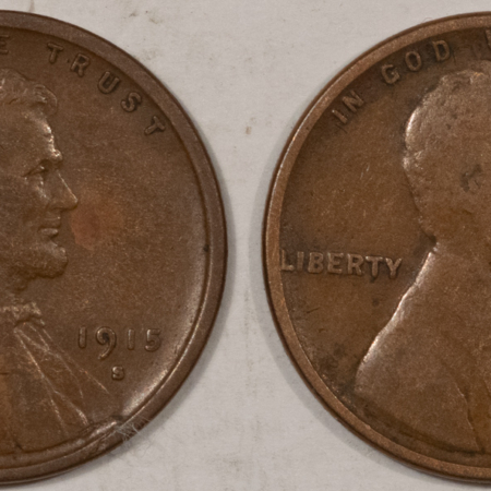 Lincoln Cents (Wheat) 1914-S 1915-S LINCOLN CENTS, LOT OF 2 – CIRCULATED!