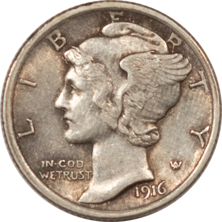 Mercury Dimes 1916 MERCURY DIME – HIGH GRADE, NEARLY UNCIRCULATED, LOOKS CHOICE W/ FULL BANDS!