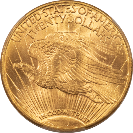 $20 1916-S $20 ST GAUDENS GOLD DOUBLE EAGLE – PCGS MS-64, LOOKS 65! PREMIUM QUALITY!