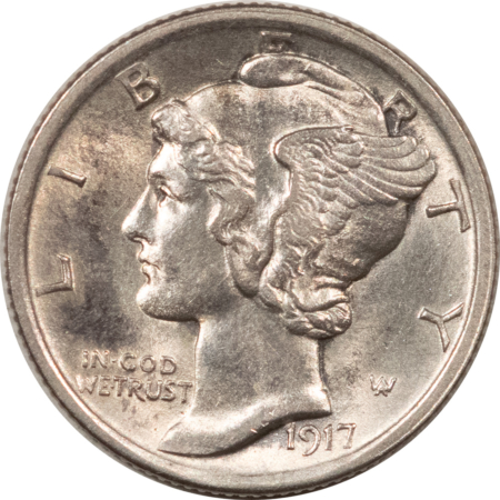 Mercury Dimes 1917 MERCURY DIME – HIGH GRADE NEARLY UNCIRCULATED LOOKS CHOICE! FULL BANDS!